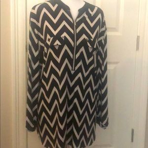 Black and White Zig Zag Blouse